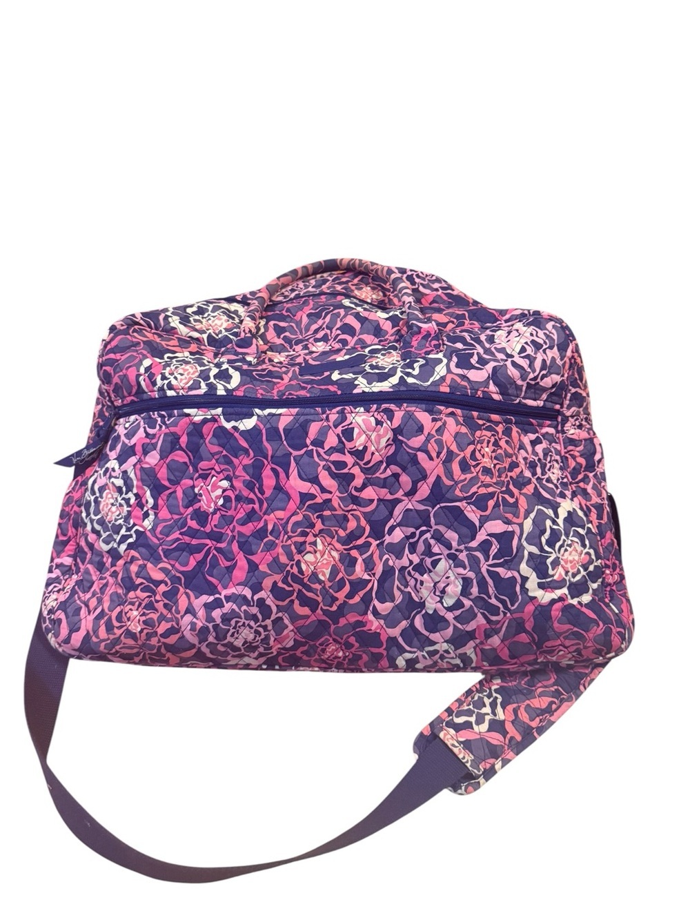 Vera Bradley Floral Quilted Travel Duffel Bag - Pink & Purple